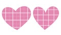 Hearts pink buffalo plaid Valentines day vector illustration